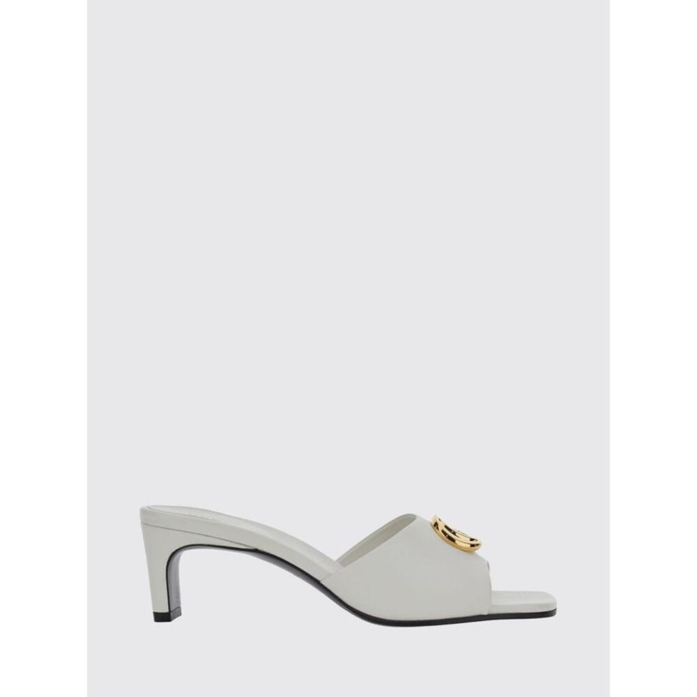 Gucci Women Nappa Leather Mules Gucci With Mid-Heel And Gg Monogram Hardware